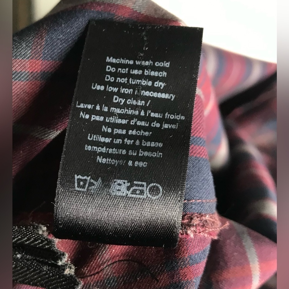 RAG & BONE Simone Burgundy Navy Grey Plaid High Rise Ankle Cropped Pants Size 4 - Picture 11 of 12